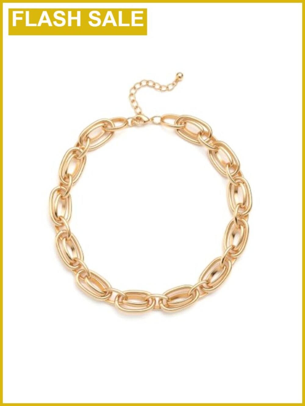 Chunky Gold Plated Statement Necklace for Women: Trendy Choker Chain